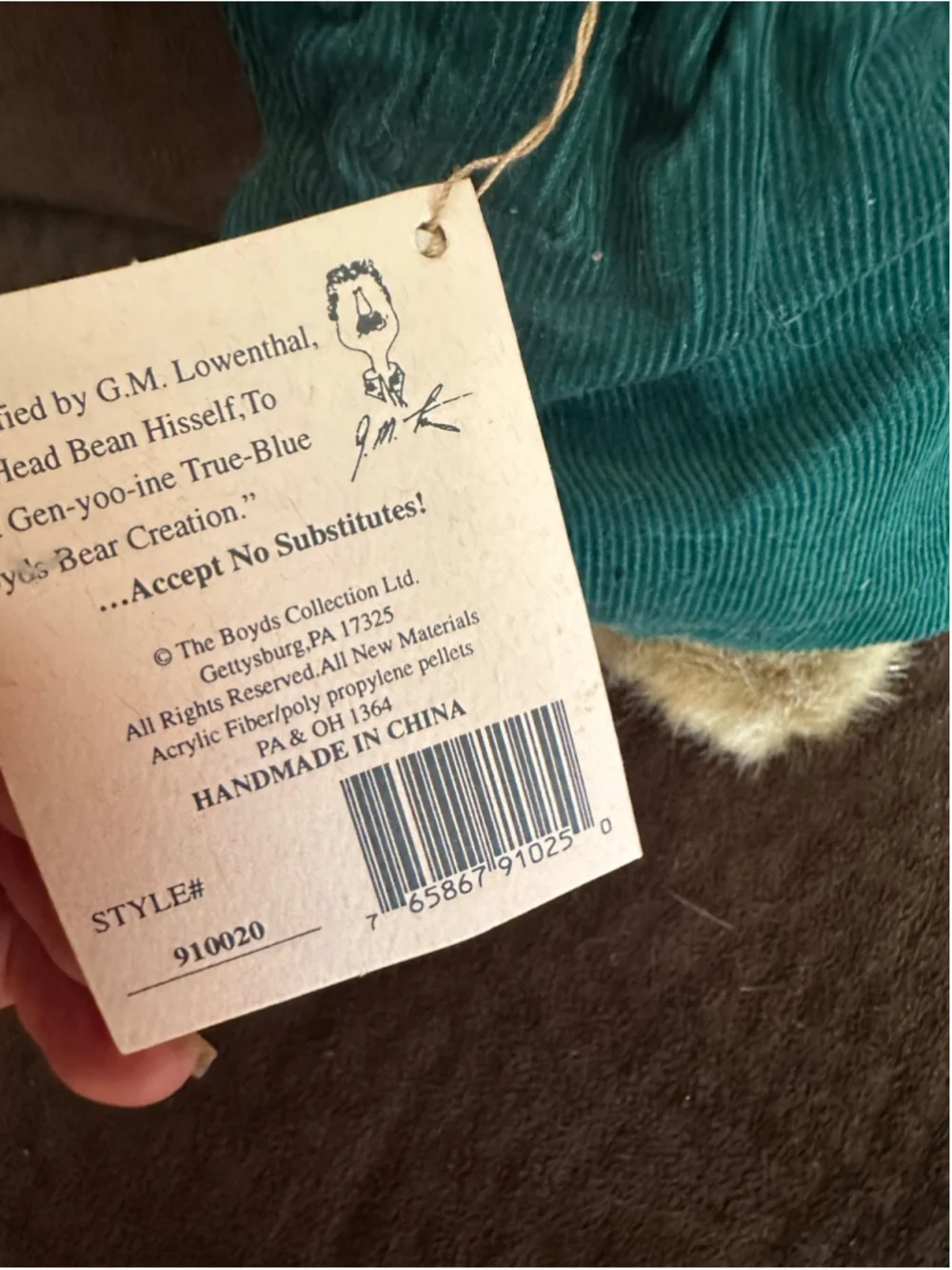 Vintage Boyds Bears Polly Quignapple 1999 Olde Friends Plaid Plush Bear Retro
